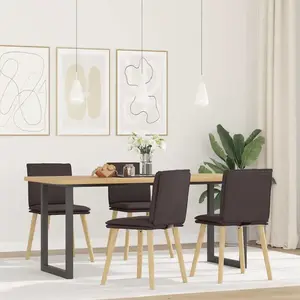 vidaXL Chaises à manger lot de 4 marron foncé tissu pas cher