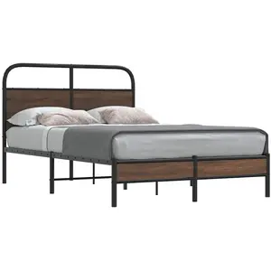 vidaXL Cadre de lit sans matelas 140x190 cm chêne marron pas cher