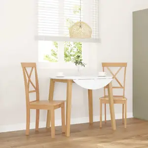 vidaXL Chaises à manger 2 pcs bois massif caoutchouc pas cher