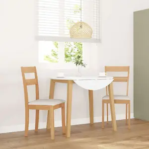 vidaXL Chaises à manger coussins 2 pcs naturel bois massif caoutchouc pas cher
