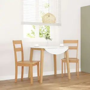 vidaXL Chaises à manger 2 pcs bois massif naturel caoutchouc pas cher