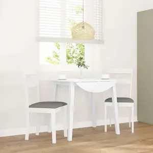 vidaXL Chaises à manger coussins 2 pcs blanc bois massif caoutchouc pas cher