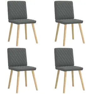 vidaXL Chaises à manger lot de 4 gris foncé tissu pas cher