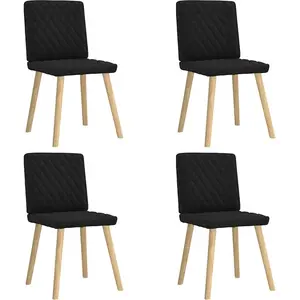 vidaXL Chaises à manger lot de 4 noir tissu pas cher