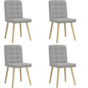 vidaXL Chaises à manger lot de 4 gris nuage tissu pas cher