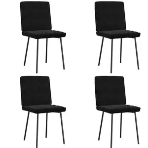 vidaXL Chaises à manger lot de 4 Noir Velours pas cher