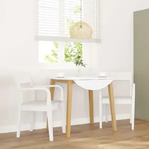 vidaXL Chaises à manger 2 pcs blanc bois massif caoutchouc pas cher