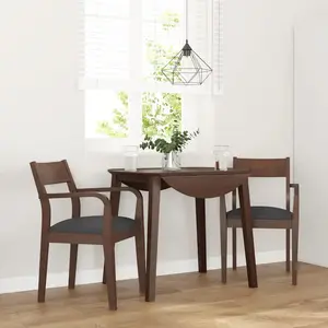 vidaXL Chaises à manger coussins 2 pcs marron bois massif caoutchouc pas cher