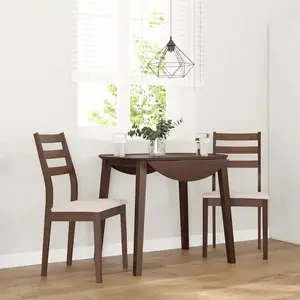 vidaXL Chaises à manger coussins 2 pcs marron bois massif caoutchouc pas cher