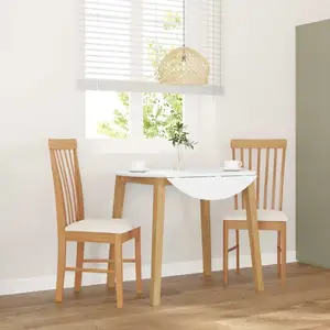 vidaXL Chaises à manger coussins 2 pcs bois massif caoutchouc pas cher