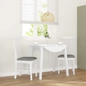 Comparateur de prix : vidaXL Chaises à manger coussins 2 pcs blanc bois massif caoutchouc