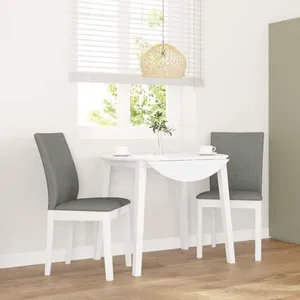 vidaXL Vidaxl Chaises À Manger Coussins 2 Pcs Blanc Bois Massif Caoutc... pas cher