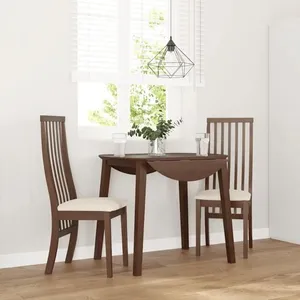 vidaXL Vidaxl Chaises À Manger Coussins 2 Pcs Marron Bois Massif Caout... pas cher