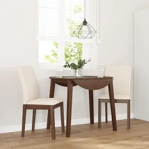 vidaXL Chaises Ã  manger coussins 2 pcs marron bois massif caoutchouc pas cher