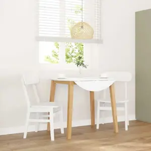 vidaXL Chaises à manger 2 pcs blanc bois massif caoutchouc pas cher
