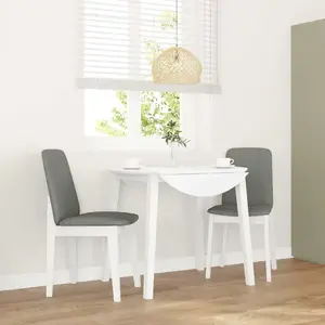vidaXL Chaises à manger coussins 2 pcs blanc bois massif caoutchouc pas cher