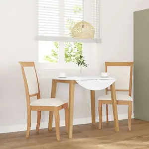 vidaXL Chaises à manger coussins 2 pcs naturel bois massif caoutchouc pas cher