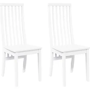 vidaXL Vidaxl Chaises À Manger 2 Pcs Blanc Bois Massif Caoutchouc pas cher