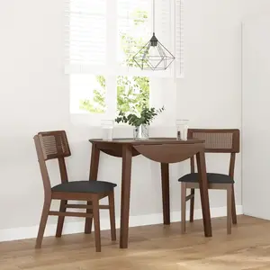 vidaXL Chaises à manger coussins 2 pcs marron bois massif caoutchouc pas cher