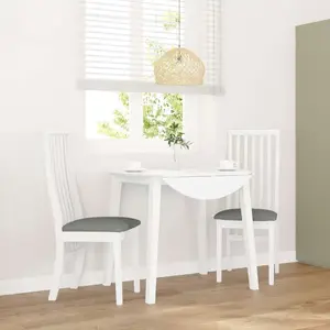 vidaXL Chaises à manger coussins 2 pcs blanc bois massif caoutchouc pas cher