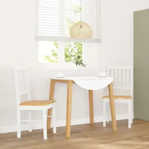Vidaxl - Chaises à manger coussins 2 pcs blanc bois massif caoutchouc pas cher