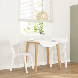 vidaXL Chaises à manger 2 pcs blanc bois massif caoutchouc pas cher