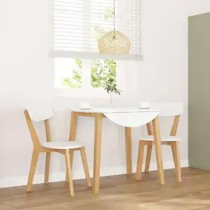 vidaXL Chaises à manger 2 pcs bois massif caoutchouc pas cher