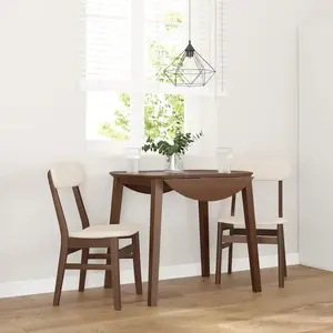 vidaXL Chaises à manger coussins 2 pcs marron bois massif caoutchouc pas cher
