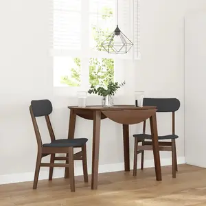 vidaXL Chaises à manger coussins 2 pcs marron bois massif caoutchouc pas cher