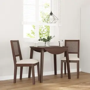 vidaXL Chaises à manger coussins 2 pcs marron bois massif caoutchouc pas cher
