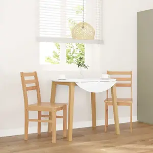 vidaXL Chaises à manger 2 pcs bois massif caoutchouc pas cher