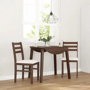vidaXL Chaises à manger coussins 2 pcs marron bois massif caoutchouc pas cher