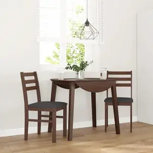vidaXL Chaises à manger coussins 2 pcs marron bois massif caoutchouc pas cher