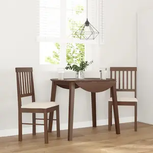 vidaXL Chaises à manger coussins 2 pcs marron bois massif caoutchouc pas cher
