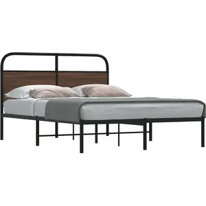 vidaXL Cadre de lit sans matelas 120x190 cm chêne marron pas cher