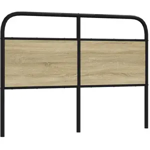 vidaXL Tête de lit chêne sonoma 120 cm acier et bois d'ingénierie pas cher