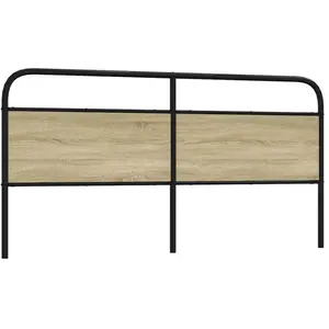 vidaXL Tête de lit chêne sonoma 180 cm acier et bois d'ingénierie pas cher