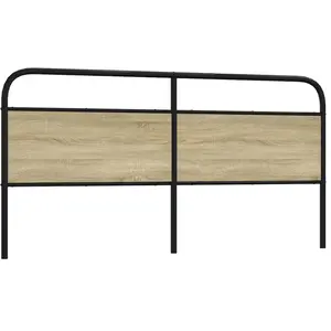 vidaXL Tête de lit chêne sonoma 190 cm acier et bois d'ingénierie pas cher