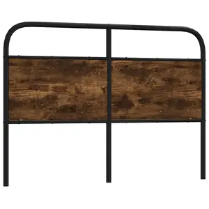 vidaXL Tête de lit chêne fumé 120 cm acier et bois d'ingénierie pas cher