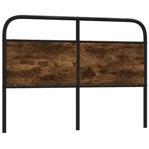 vidaXL Tête de lit chêne fumé 135 cm acier et bois d'ingénierie pas cher