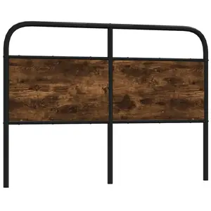 vidaXL Tête de lit chêne fumé 140 cm acier et bois d'ingénierie pas cher