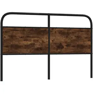 vidaXL Tête de lit chêne fumé 150 cm acier et bois d'ingénierie pas cher