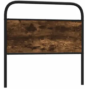 vidaXL Tête de lit chêne fumé 90 cm acier et bois d'ingénierie pas cher