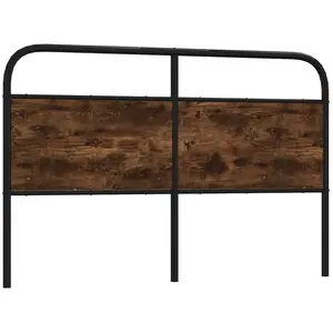 vidaXL Tête de lit chêne fumé 160 cm acier et bois d'ingénierie pas cher