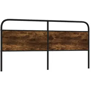 vidaXL Tête de lit chêne fumé 180 cm acier et bois d'ingénierie pas cher