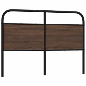 vidaXL Tête de lit chêne marron 135 cm acier et bois d'ingénierie pas cher