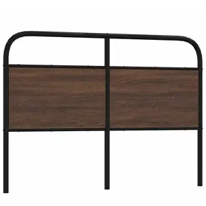 vidaXL Tête de lit chêne marron 140 cm acier et bois d'ingénierie pas cher