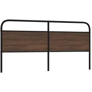 vidaXL Tête de lit chêne marron 190 cm acier et bois d'ingénierie pas cher