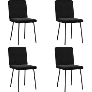 vidaXL Chaises à manger lot de 4 Noir Velours pas cher