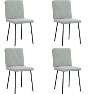 vidaXL Chaises à manger lot de 4 Gris clair Velours pas cher